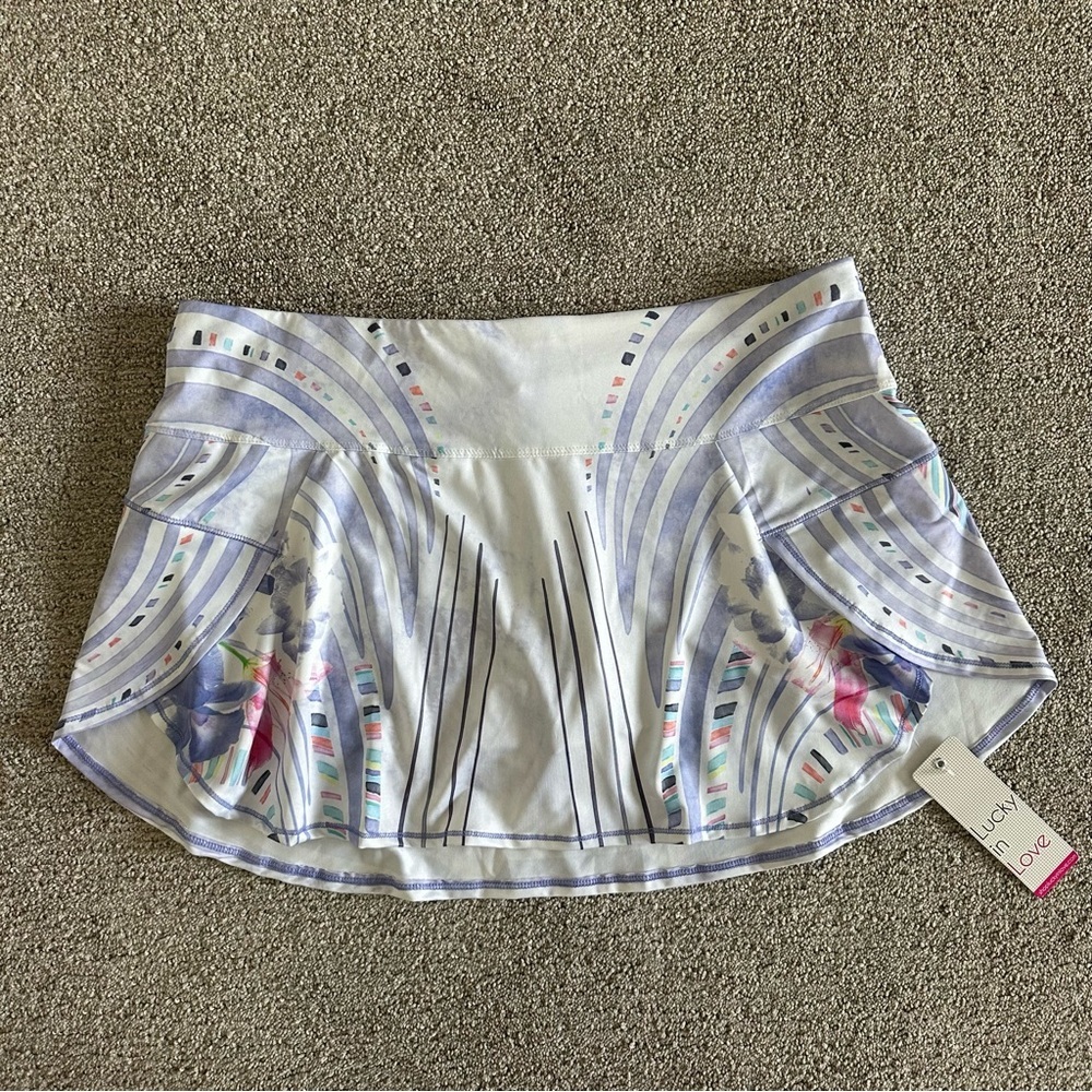 Lucky In Love Lilac Floral Skirt Tennis Skort XL